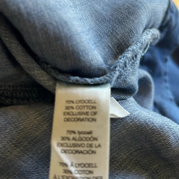 Chicos jacket coat zip-up blue jean size one embroidered birds - Picture 3 of 12